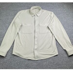 Lululemon Lab Button Down Shirt Mens XL Gray Long Sleeve‎ Snap Front Utility